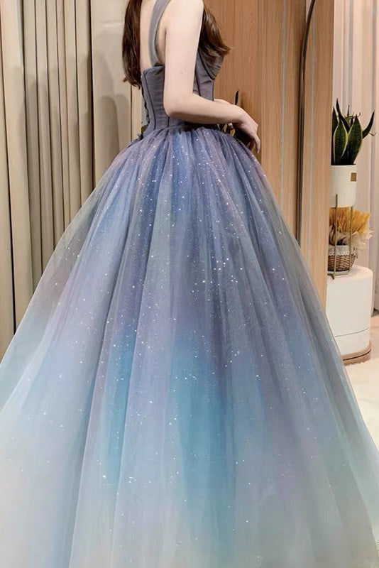 Sparkly A-Line Sleeveless Long Prom Dress, Evening Gown CHP0335