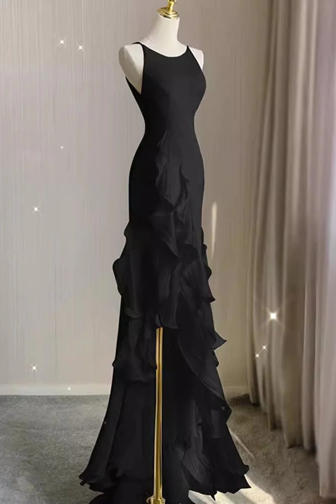 Simple Chiffon Sheath V Back Wedding Dress,Bridal Dresses With Ruffles WLD0166
