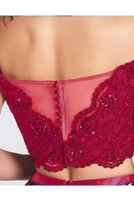 A Line Two Piece Red Off Shoulder Lace Applique Floral Short Homecoming Dresses WLD1821