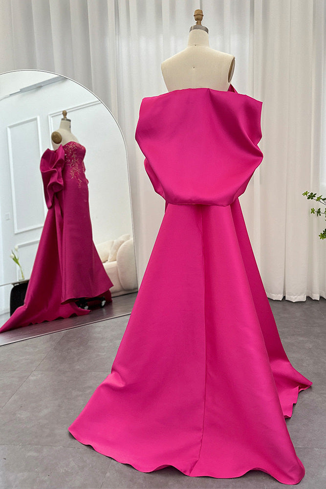 Off The Shoulder Puffy Sleeves Long Prom Dress,Formal Dresses With Embroidery WLD0268