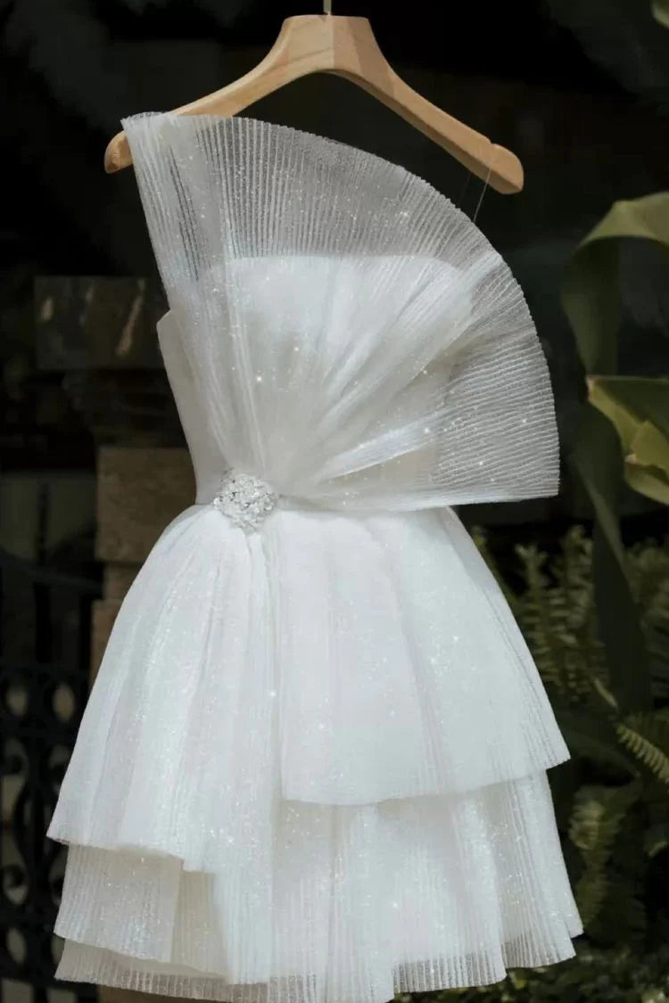 Princess Strapless Short Prom Dress, Homecoming Dress WLD0154