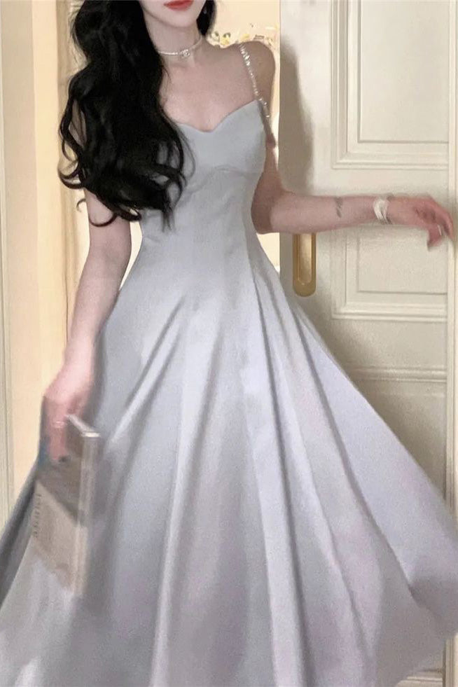 A-Line Spaghetti Straps Prom Dress, Ankle Length Elegant Evening Gown WLD0358