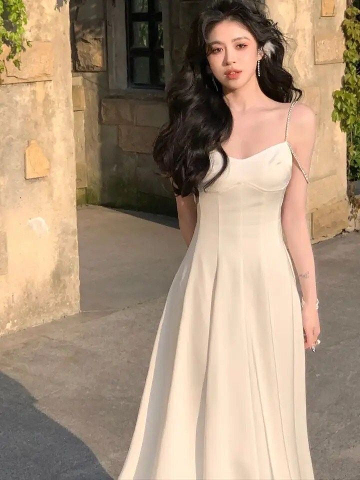 A-Line Spaghetti Straps Prom Dress, Ankle Length Elegant Evening Gown WLD0358