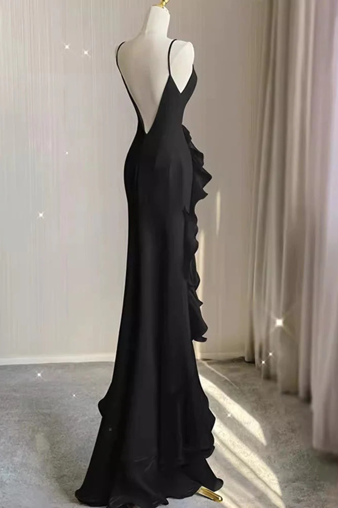 Simple Chiffon Sheath V Back Wedding Dress,Bridal Dresses With Ruffles WLD0166