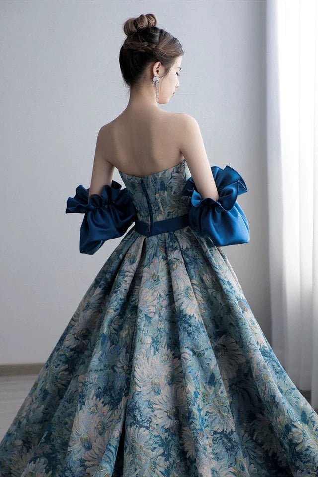 New Style Detachable sleeve Long Prom Dresses , Unique Formal Evening Dresses WLD0232