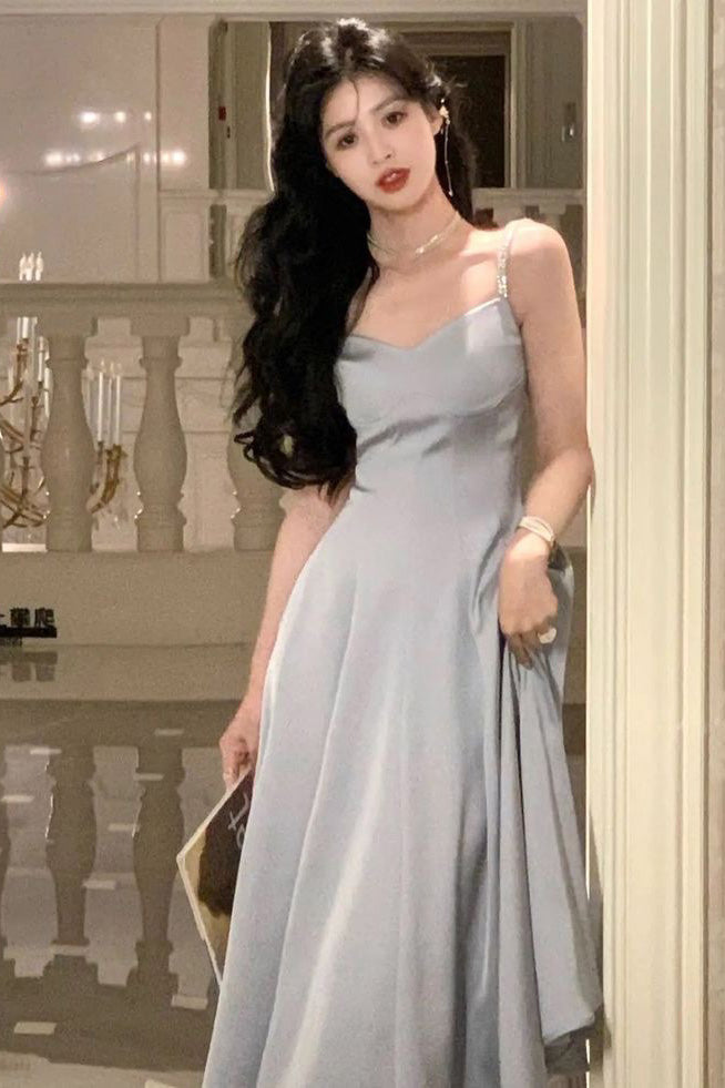 A-Line Spaghetti Straps Prom Dress, Ankle Length Elegant Evening Gown WLD0358