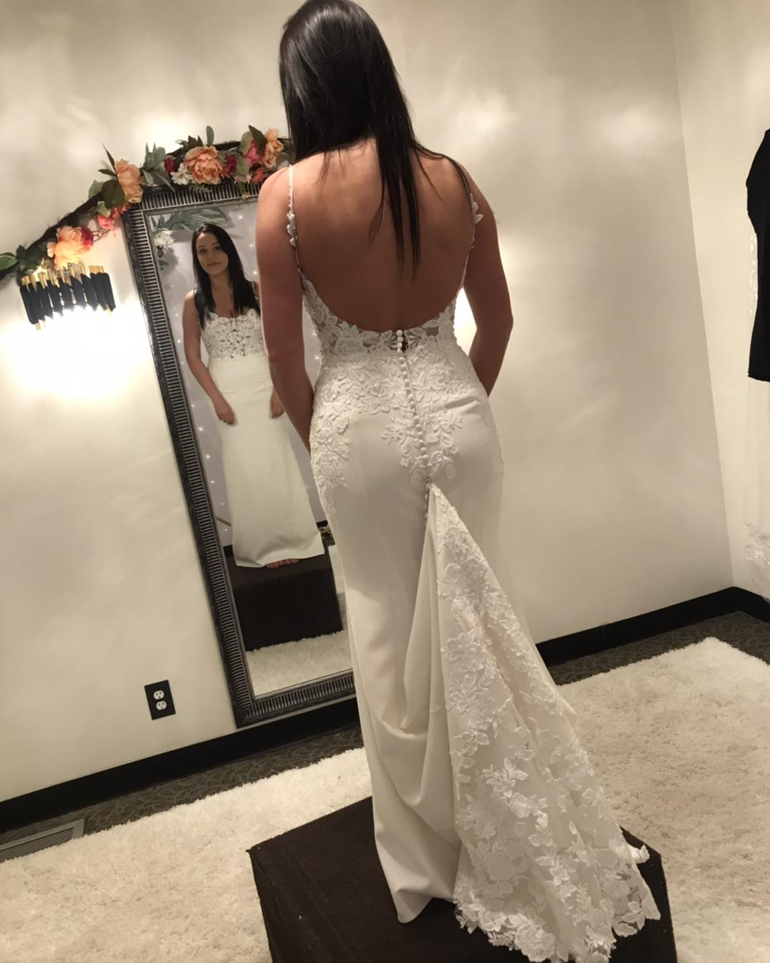 Stunning Spaghetti Straps Mermaid Lace Boho Bride Dress, Wedding Gown WLD0191