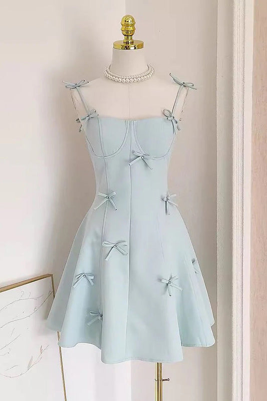 Cute A line Spaghetti Straps Travel Vacation Women Dress Short Birthday Outfits WLD0185
