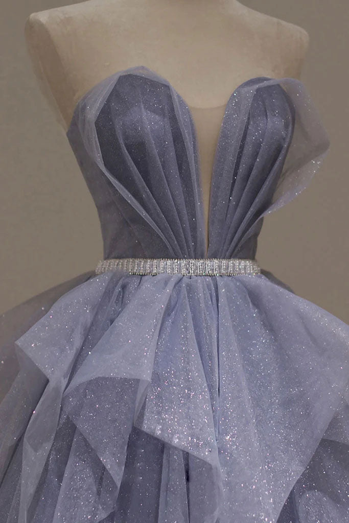 Purple A-Line Sweetheart Sequin Long Prom Dress Purple Formal Dress WLD0031