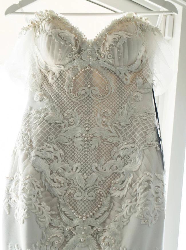 Gorgeous Mermaid Off the Shoulder Wedding Dress with Lace Appliques Pearls WLD2497