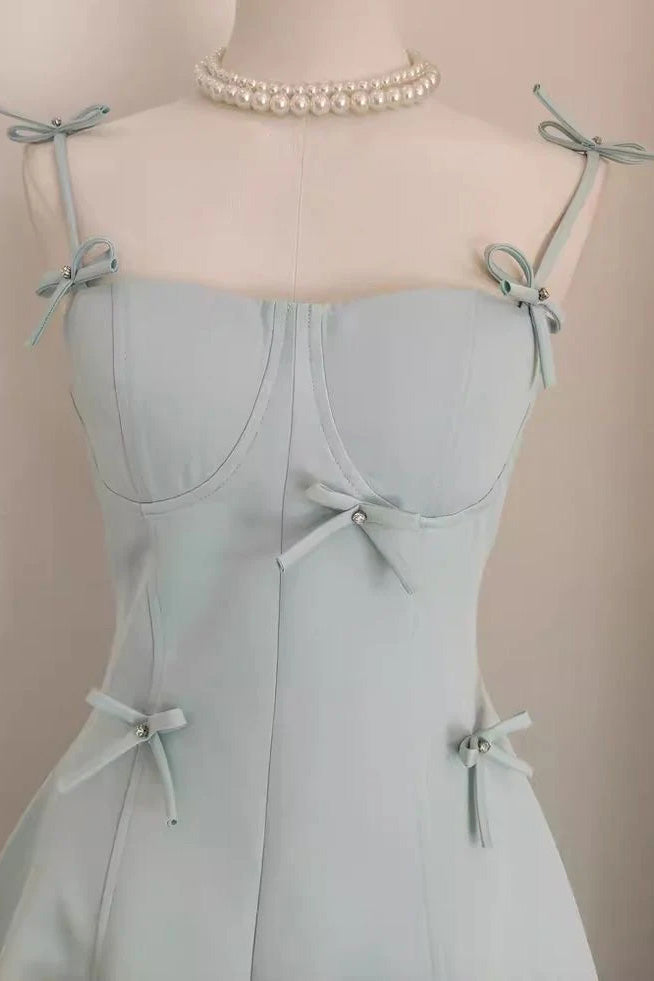 Cute A line Spaghetti Straps Travel Vacation Women Dress Short Birthday Outfits WLD0185