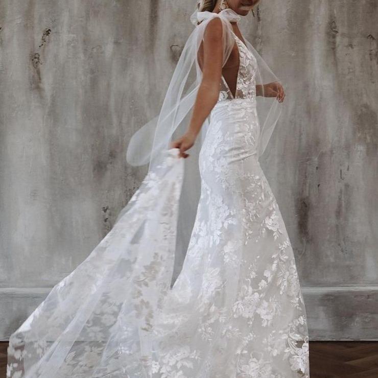 Backless Bohemian Mermaid Mermaid Beach Wedding Dress, Bridal Gown WLD0122