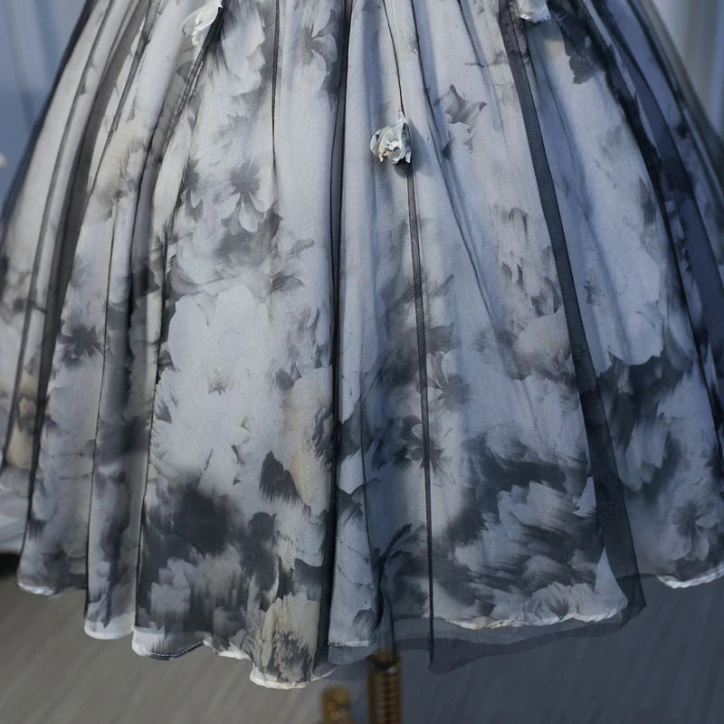A-Line Sweeetheart Short Homecoming Dress With 3D Flowers, Puffy Short Prom Gown WLD0129